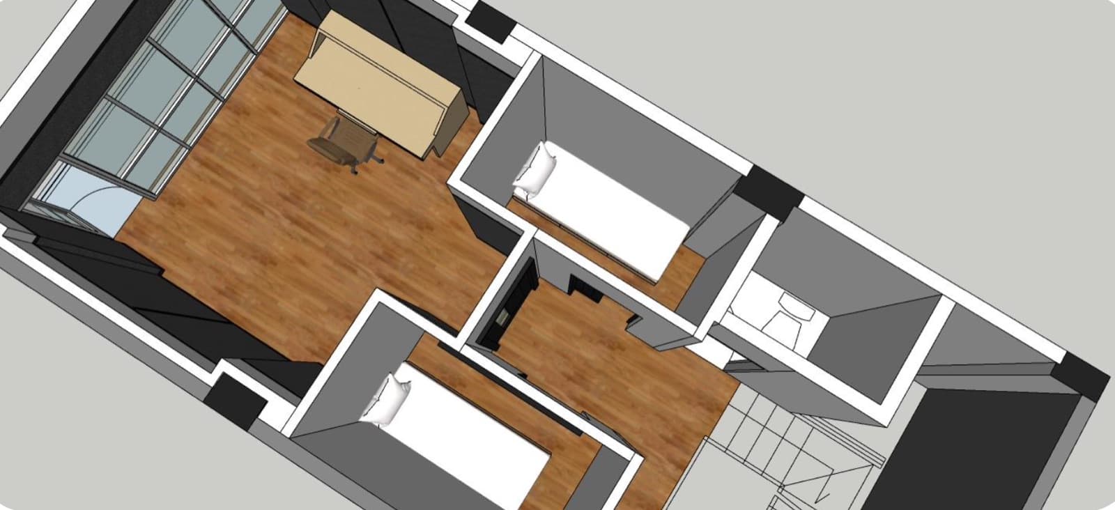 Studio floor, from above
